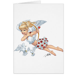 Cute Cupid Angel with Love Arrow by Al Rio