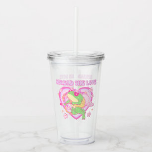 Cute Cupid Frog - Spread the Love Acrylic Tumbler