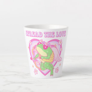 Cute Cupid Frog - Spread the Love Latte Mug