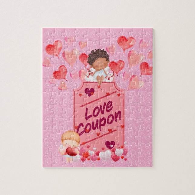 Cute Cupid Love Coupon Puzzle (Vertical)