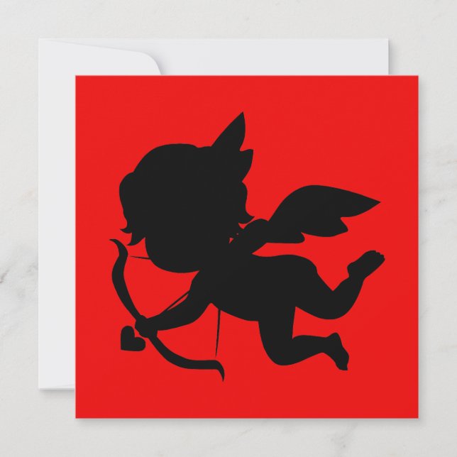 Cute Cupid Silhouette on Red (Front)