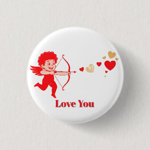 Cute Cupid With Bow And Arrow 3 Cm Round Badge