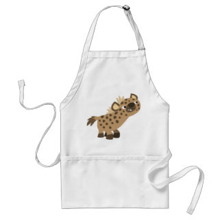 Cute Curious Cartoon Hyena Apron