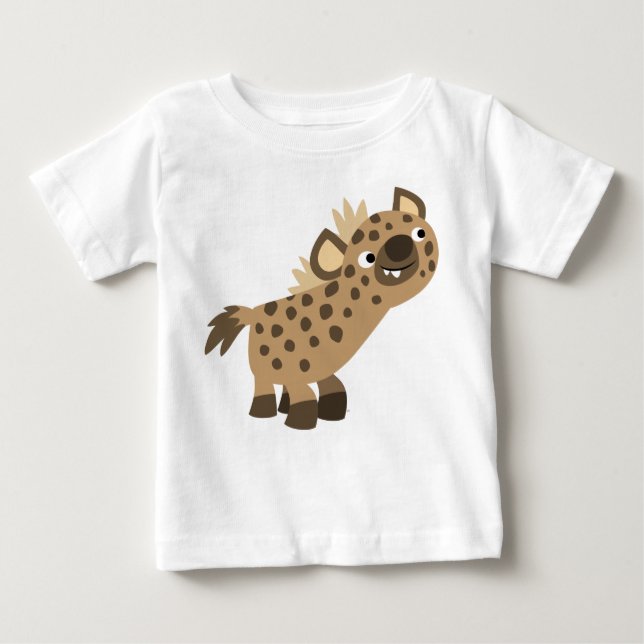 Cute Curious Cartoon Hyena Baby T-Shirt (Front)