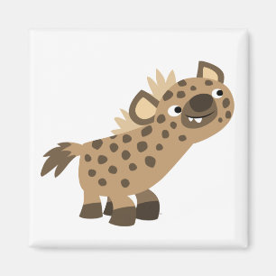 Cute Curious Cartoon Hyena Magnet