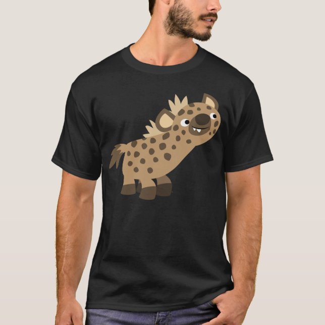 Cute Curious Cartoon Hyena T-Shirt (Front)