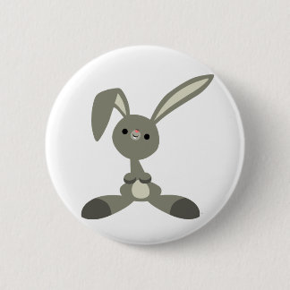 Cute Curious Cartoon Rabbit Button Badge