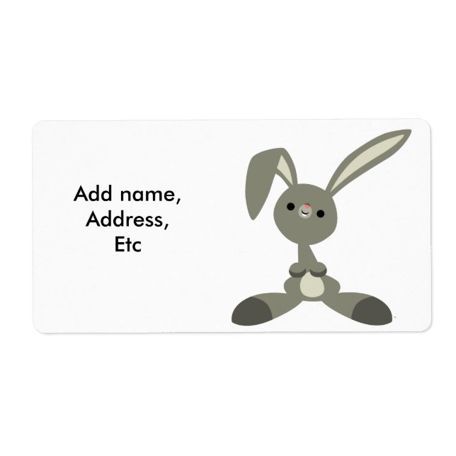 Cute Curious Cartoon Rabbit Shipping Label (Front)