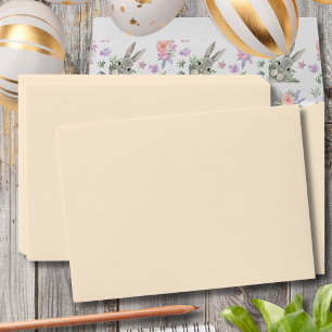 Cute Curious Grey Bunny Purple Floral Light Peach Envelope