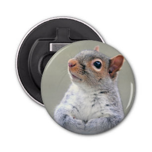 Cute Curious Squirrel Profile Photo Bottle Opener
