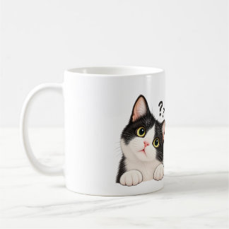 Cute Curious Tuxedo Cat Mug – Boki Day