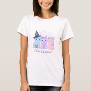 Cute & Cursed Kawaii Halloween Cats T-Shirt