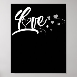 Cute Cursive Love Valentines Day Red Poster