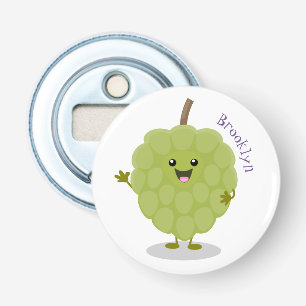 Cute custard apple cherimoya cartoon bottle opener
