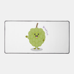 Cute custard apple cherimoya cartoon desk mat