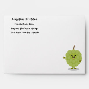 Cute custard apple cherimoya cartoon envelope