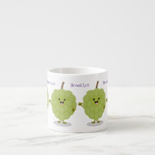 Cute custard apple cherimoya cartoon espresso cup