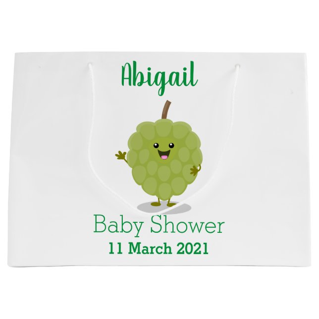 Cute custard apple cherimoya cartoon large gift bag (Front)
