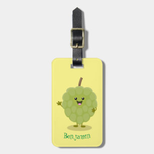 Cute custard apple cherimoya cartoon luggage tag