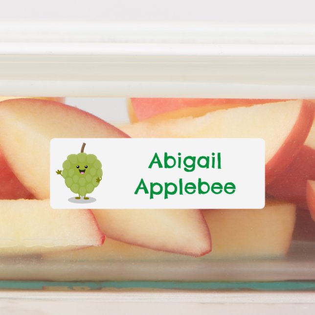 Cute custard apple cherimoya cartoon personalised (Affixed)