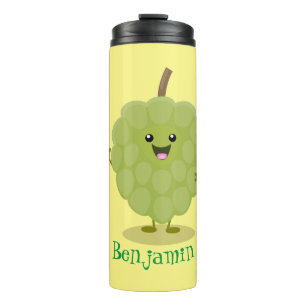 Cute custard apple cherimoya cartoon thermal tumbler