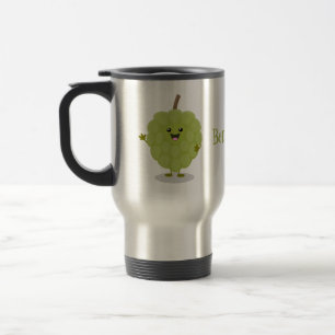 Cute custard apple cherimoya cartoon travel mug