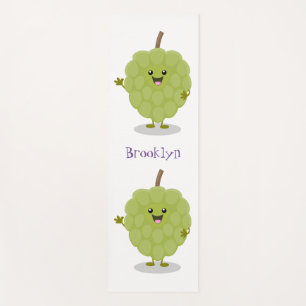 Cute custard apple cherimoya cartoon yoga mat
