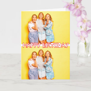 Cute Custom 2-photos Template Birthday Card