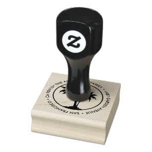 Cute custom address stamp with palm trees