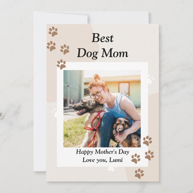 Cute Custom best dog mum card (Front)