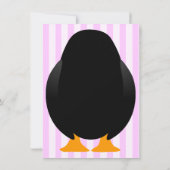Cute Custom Birthday Party Penguin Invite - Pink (Back)