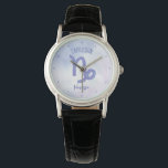 Cute Custom Capricorn Astrology Sign Watch<br><div class="desc">This pretty,  personalised purple and lavender Capricorn watch features your astrological sign from the Zodiac in a beautiful sparkle like the constellations. Customise this cute astrology symbol wristwatch gift with your name in beautiful cursive script for someone with a late December or early January birthday.</div>