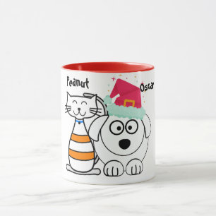 Cute Custom Cat & Dog Christmas Mug