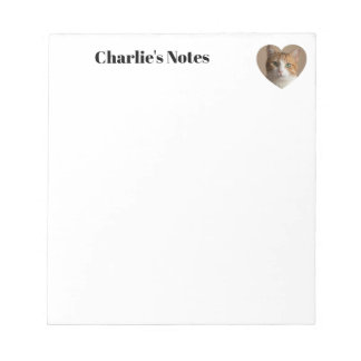 Cute Custom Cat Heart Frame Notepad