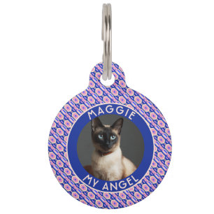 Cute Custom Cat Mom Gift Ethnic Pattern Pet Tag