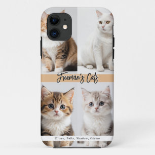 Cute Custom Cat Photo Family Case-Mate iPhone Case
