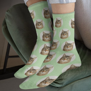 Cute Custom Cat Photo Socks