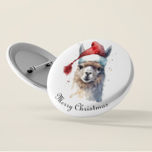 Cute Custom Christmas Alpaca Art 6 Cm Round Badge