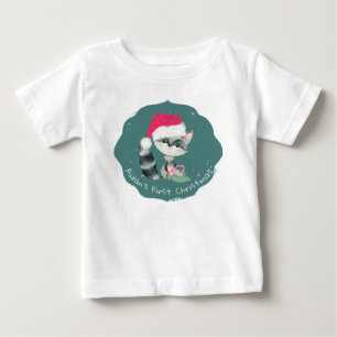 Cute Custom Christmas Baby Racoon T-Shirt