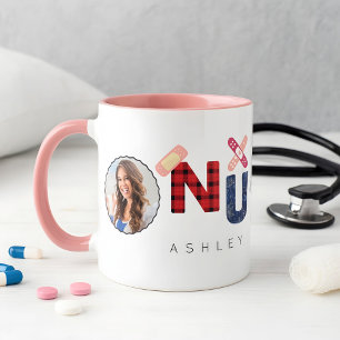 Cute Custom Christmas Nurse Gift  2 Photos Name Mug