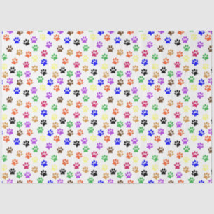 Cute Custom Colour Cat & Puppy Dog Paw Prints Pet Tissue Paper
