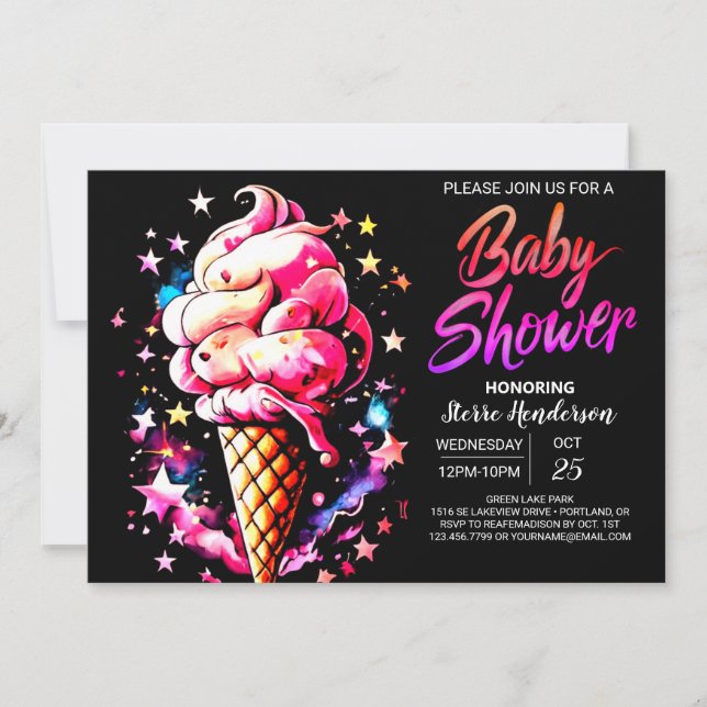 Cute Custom Cone Bliss Baby Shower Invitation (Front)