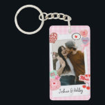 Cute Custom Couple Photos and Text Gift Key Ring<br><div class="desc">Create a timeless keepsake with our Custom Photo Shirt for Couples! Personalise it with your favourite couple photos in a retro-inspired design, perfect for anniversaries, Valentine’s Day, or just because. You can customise it with your photos and text. This shirt is a unique gift to celebrate love. This trendy tee...</div>
