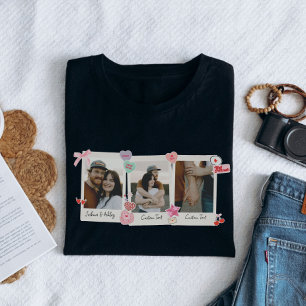 Cute Custom Couple Photos and Text Gift T-Shirt