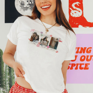 Cute Custom Couple Photos and Text Gift T-Shirt