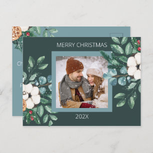Cute Custom Couples Christmas  Holiday Postcard