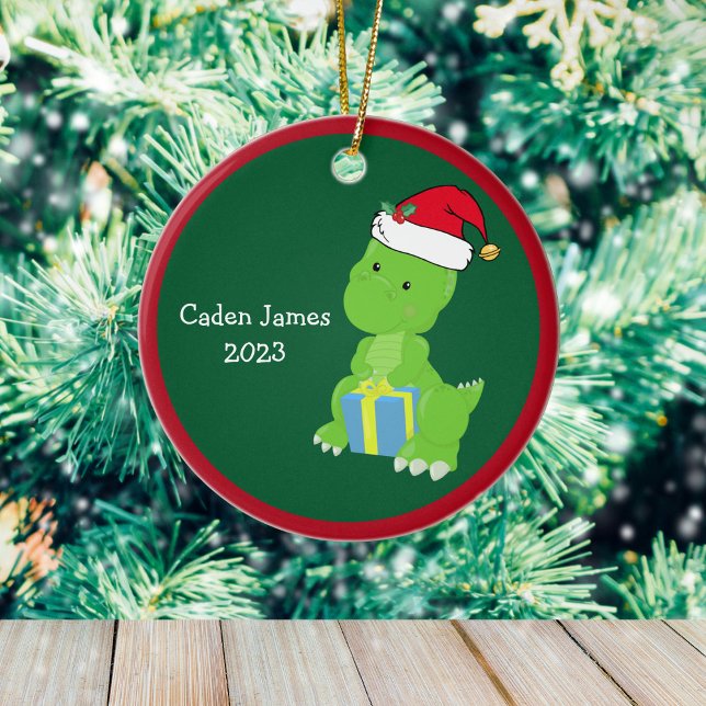 Cute Custom Dinosaur Kids Christmas Gift Ceramic Tree Decoration (Creator Uploaded)