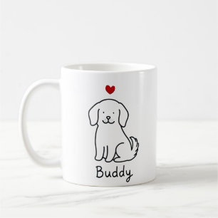cute custom dog cartoon ceramic mug