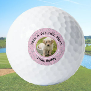 Cute Custom Dog Photo Template Pink Ladies Golf Balls