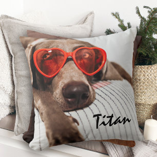 Cute Custom Double-Sided Pet Photo with Name Cushion